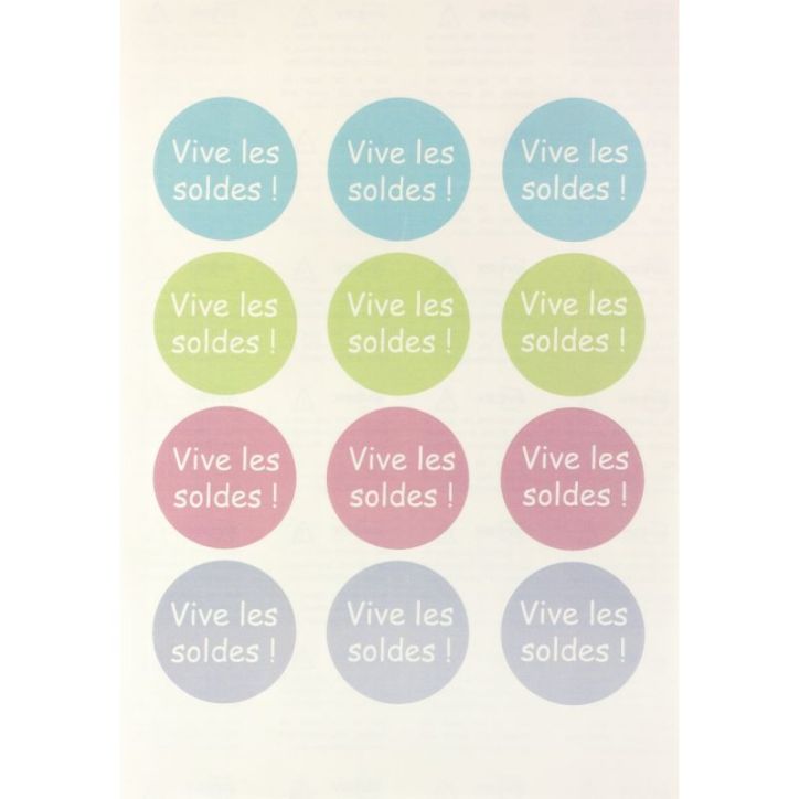 Boîte de 240 étiquettes badges adhésifs ronds tissu L4781-20 AVERY