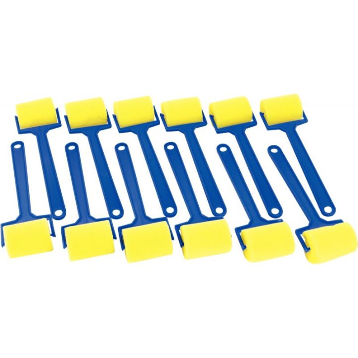 Paquet de 12 rouleaux a peindre en mousse 45 mm avec manche en plastique 1909/68712
