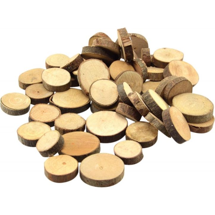 Sachet de 1kg de rondelles en bois diamètres assortis 200073