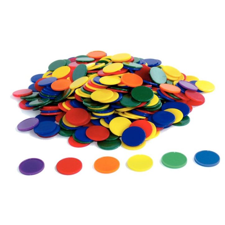 Sachet de 500 jetons en plastique opaque diamètre 25mm SC41647