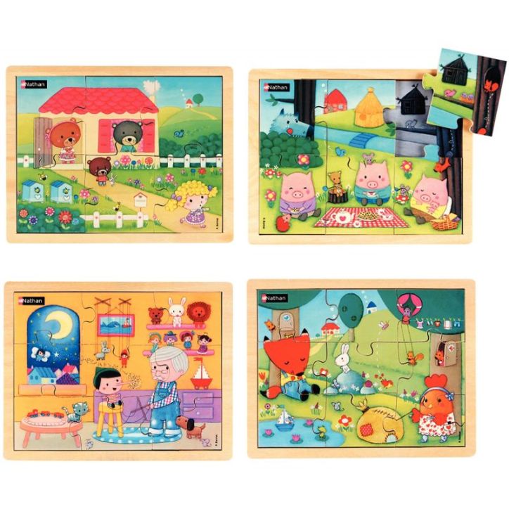 Lot de 4 puzzles les contes n°1 NATHAN 387151 NATHAN