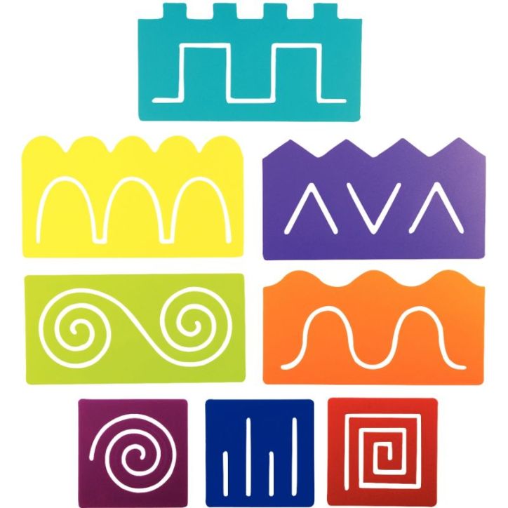 Lot de 8 traceurs motifs graphiques 340501 NATHAN