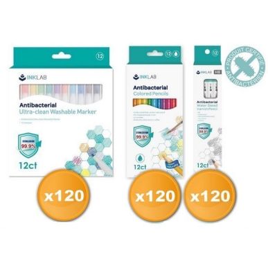 Pack scolaire remisé 360 étuis de coloriage et dessin antibactériens