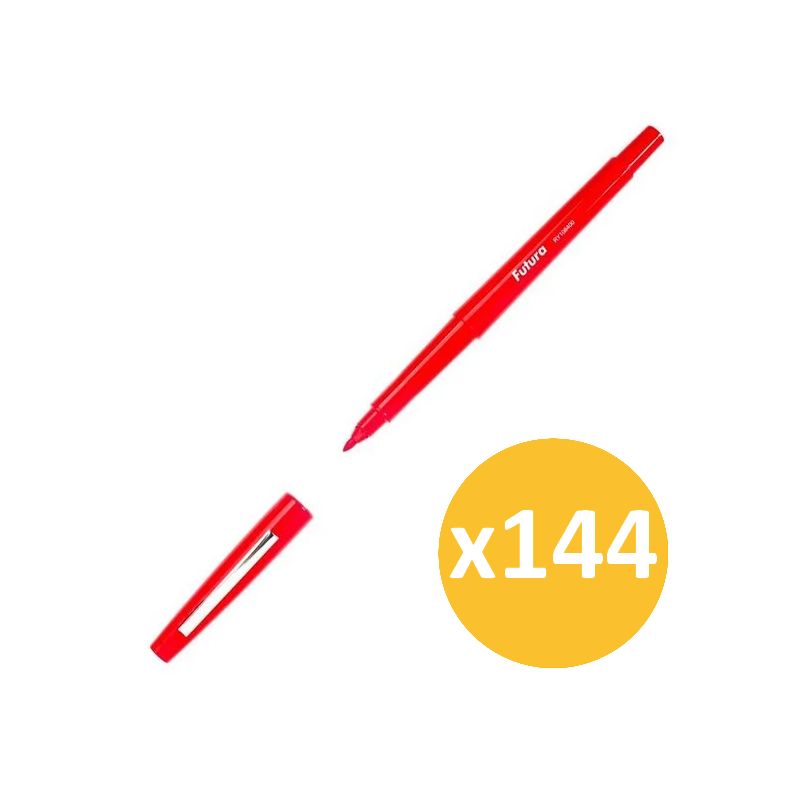 Pack scolaire remisé 144 stylos feutre moyen nylon rouge FUTURA Pack scolaire remisé 144 stylos feutre moyen nylon rouge FUTURA