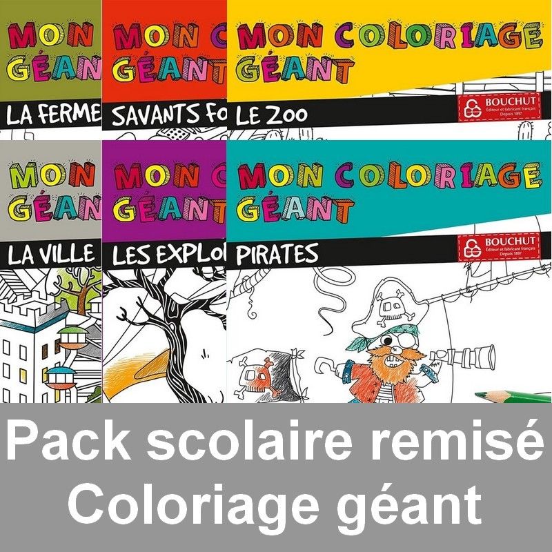 Pack scolaire remisé 6 coloriages géants BOUCHUT Pack scolaire remisé 6 coloriages géants BOUCHUT