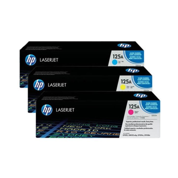 Pack de 3 toners HP 125A cayn magenta yellow CF373AM