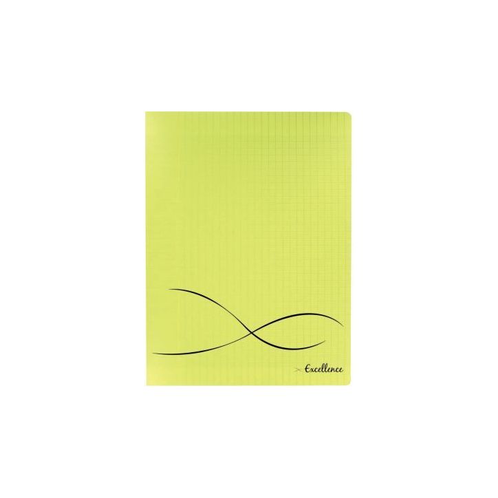 CONQUERANT C9 Cahier piqûre 17x22cm 48 pages 90g grands carreaux Séyès. Couverture polypropylène Jaune