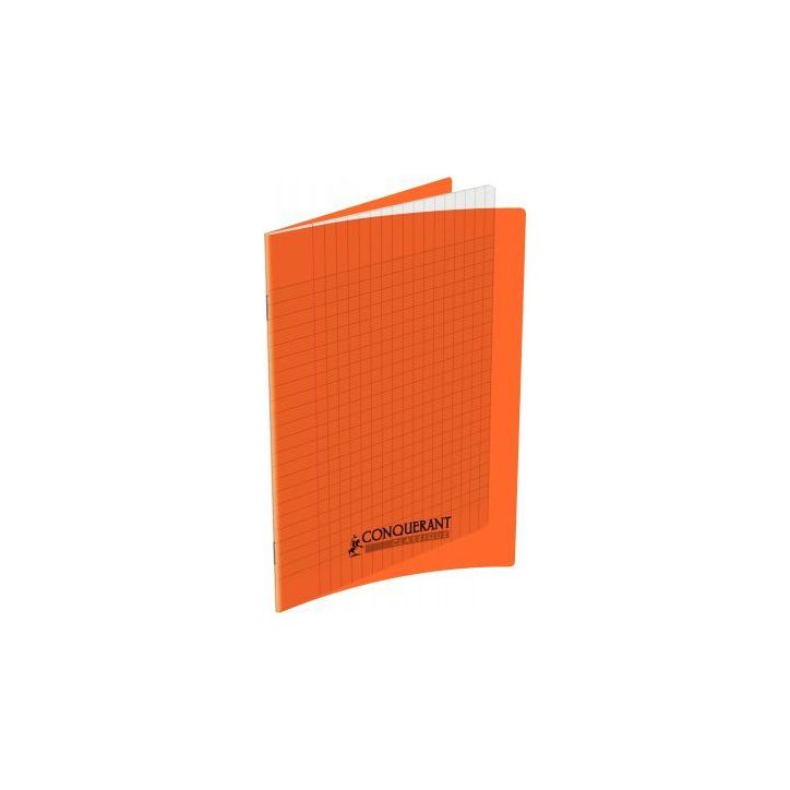 Piqûre 60 pages 17x22 cm seyès 90g couverture en polypropylène orange 100105474 HAMELIN