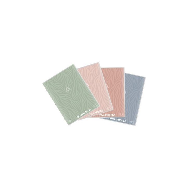 Cahier piqué AURORA 72 pages 80g, format A4, ligné 8mm 36T AURORA