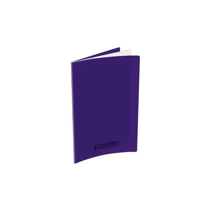 CONQUERANT C9 Cahier piqûre 21x29,7cm 96 pages 90g grands carreaux Séyès. Couverture polypropylène Violet
