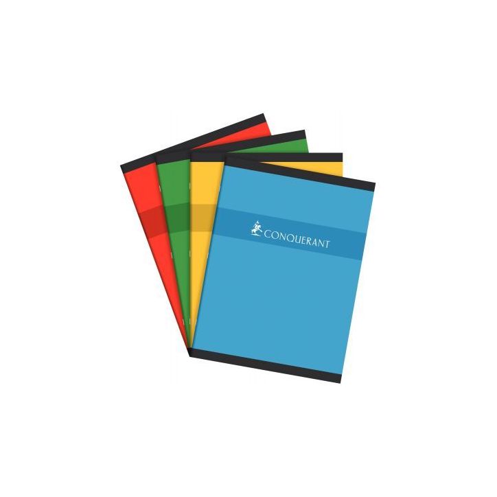 CONQUERANT C7 Cahier piqûre 96 pages grands carreaux 24x32cm. Papier 70g. Couverture carte