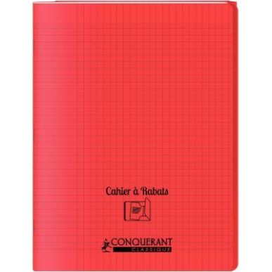 Achetez Piqûre 48 pages couverture polypropylène avec 2 rabats format 24x32 cm seyes rouge 4001040..