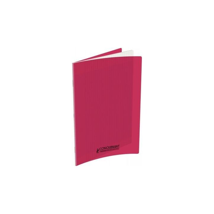 CONQUERANT C9 Cahier piqûre 24x32cm 96 pages 90g grands carreaux Séyès. Couverture polypropylène Rose