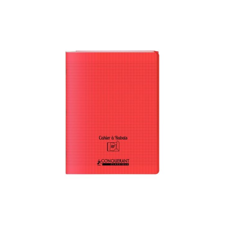 Piqûre 96 pages couverture polypropylène avec 2 rabats format 24x32 cm seyes rouge 400104032 HAMELIN