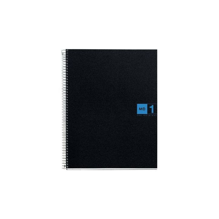 NOTEBOOK MIQUELRIUS format A5, 80 feuilles 70g, quadrillé 5x5, couverture PP noir, intérieur bleu MR2651 MIQ(...)