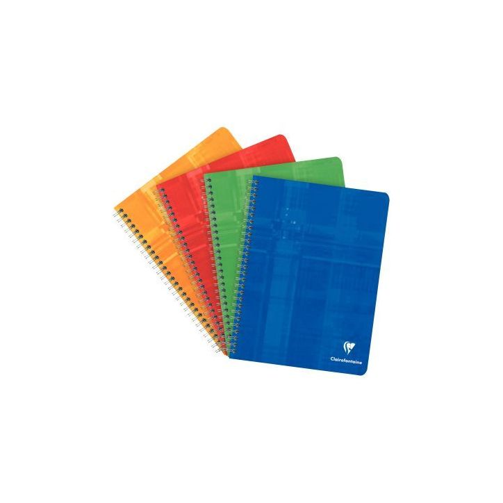 CLAIREFONTAINE Cahier reliure spirale 17x22 cm 100 pages grands carreaux papier 90g