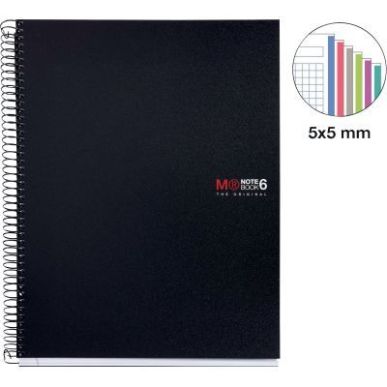 Achetez NOTEBOOK MIQUELRIUS format A5, 150 feuilles 70g, quadrillé 5x5, couverture PP noir MR2827 M..