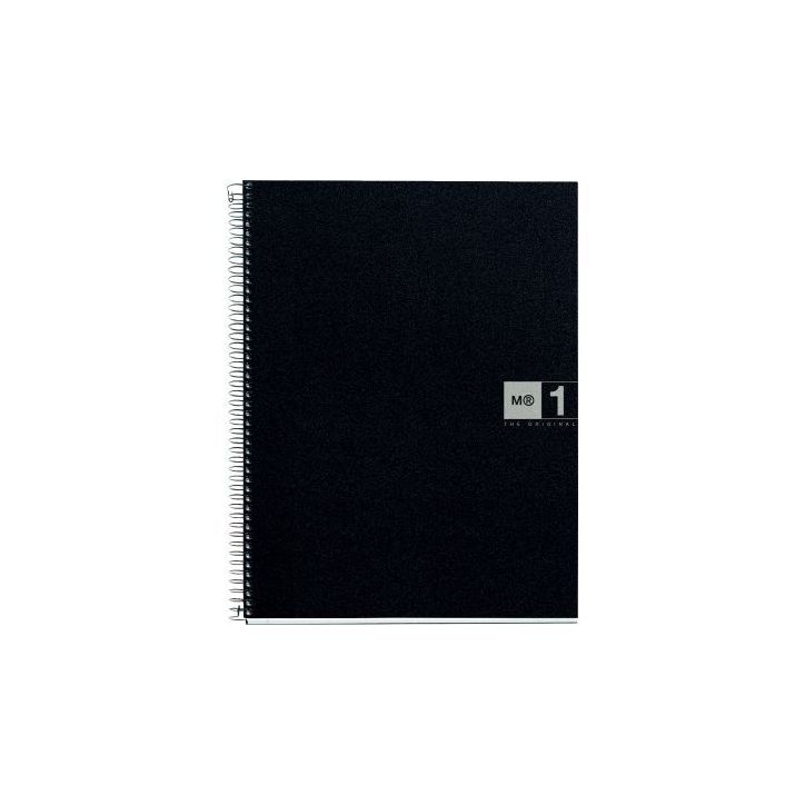 NOTEBOOK MIQUELRIUS format A5, 80 feuilles 70g, quadrillé 5x5, couverture PP noir, intérieur gris MR2653 MIQ(...)