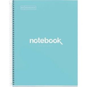 Achetez NOTEBOOK MIQUELRIUS format A4, 80 feuilles 90g, quadrillé 5x5, couverture carton rigide ble..