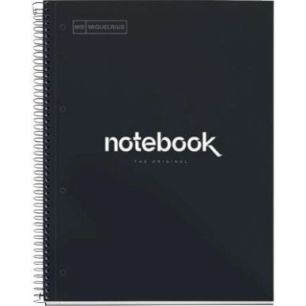 Achetez NOTEBOOK MIQUELRIUS format A4, 80 feuilles 90g, quadrillé 5x5, couverture carton rigide noi..