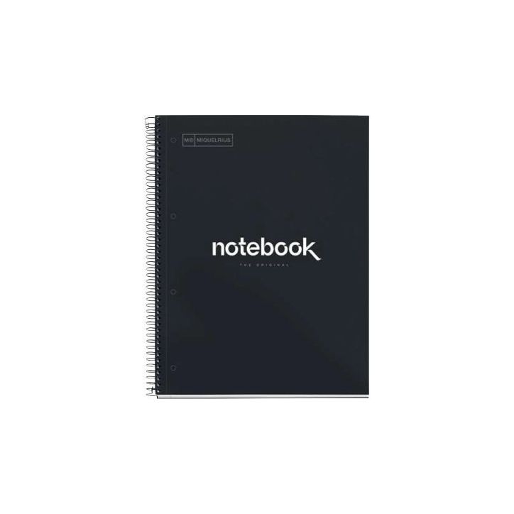 NOTEBOOK MIQUELRIUS format A4, 80 feuilles 90g, quadrillé 5x5, couverture carton rigide noir MR46045 MIQUELRI(...)