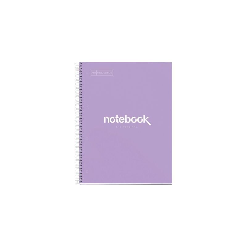 Achetez NOTEBOOK MIQUELRIUS format A4, 80 feuilles 90g, quadrillé 5x5, couverture carton rigide lav..