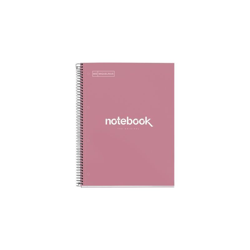 Achetez NOTEBOOK MIQUELRIUS format A4, 80 feuilles 90g, quadrillé 5x5, couverture carton rigide ros..