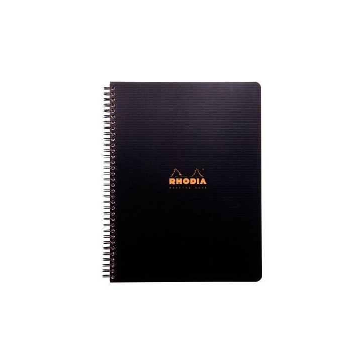 Cahier 160 pages MEETING BOOK RHODIACTIVE, format A4+, couverture en polypropylène noir 119940C RHODIACTIV CL(...)
