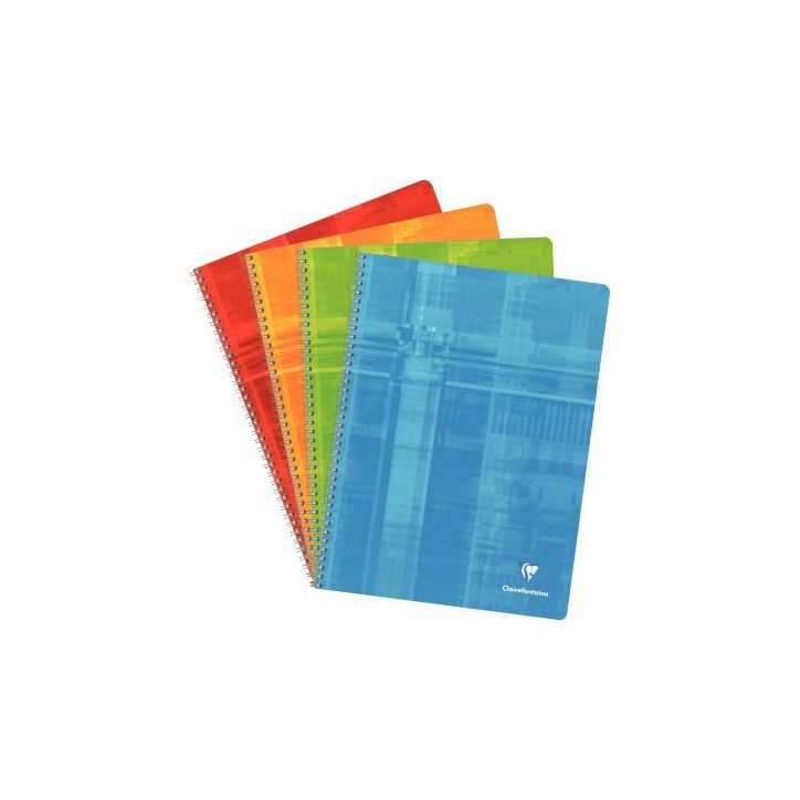 CLAIREFONTAINE Cahier reliure spirale 24x32 cm 100 pages grands carreaux papier 90g