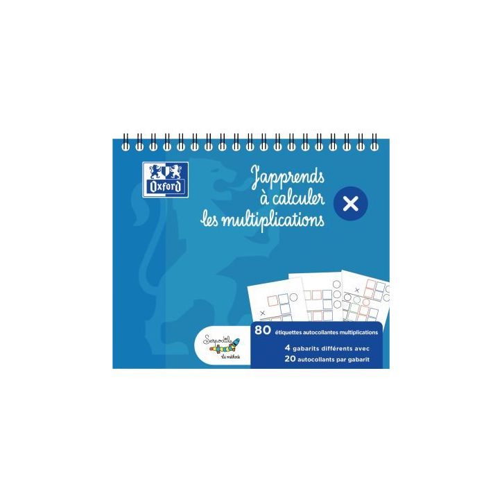 Bloc de gabarits de multiplications, 80 étiquettes 400194406 OXFORD SERPODILE