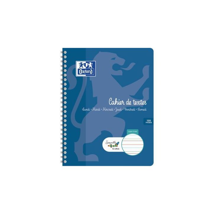Cahier de texte DYS format 17x22 cm, 50 pages interligne 3 mm 400185655 SERPODILE