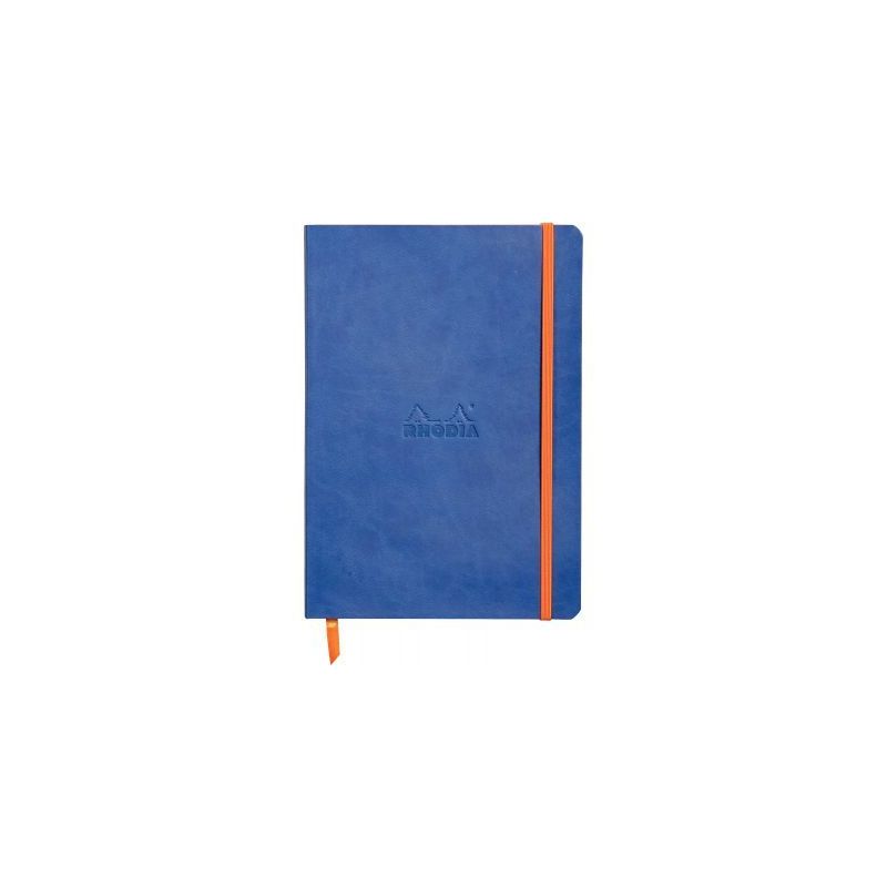 Achetez Carnet 160 pages RHODIARAMA format A5, dot (pointillés), couverture simili cuir, bleu saphi..