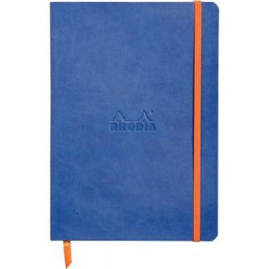 Achetez Carnet 160 pages RHODIARAMA format A5, dot (pointillés), couverture simili cuir, bleu saphi..