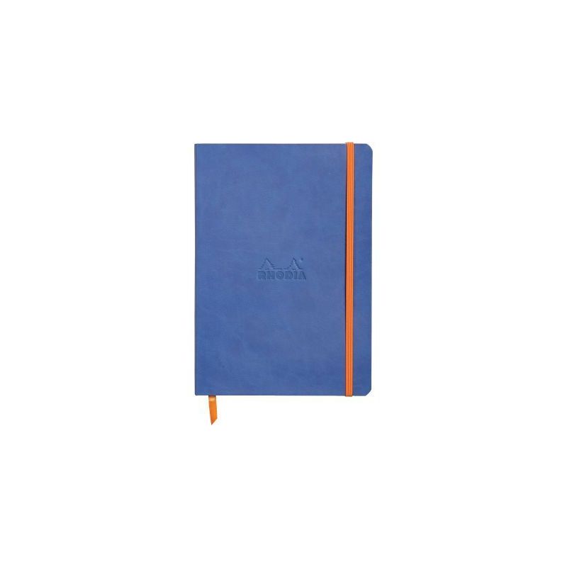 Achetez Carnet 160 pages RHODIARAMA format A5, 5x5, couverture souple en simili cuir, bleu saphir 11..