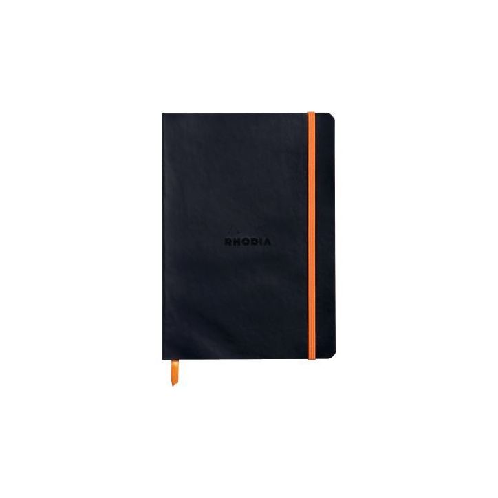 Carnet 160 pages RHODIARAMA format A5, 5x5, couverture souple en simili cuir, noir 117817C RHODIARAMA CLAIREFO(...)
