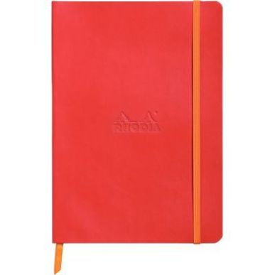Achetez Carnet 160 pages RHODIARAMA format A5, dot (pointillés), couverture simili cuir, rouge coqu..