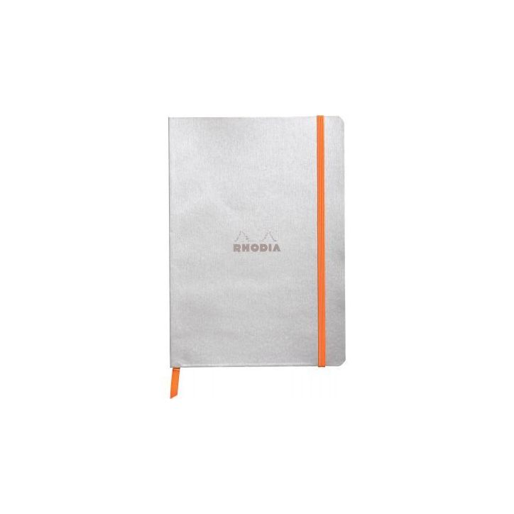 Carnet 160 pages RHODIARAMA format A5, ligné, couverture souple en simili cuir, argent 117401C RHODIARAMA CLA(...)