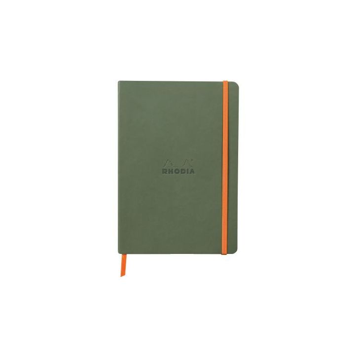 Carnet 160 pages RHODIARAMA format A5, ligné, couverture souple en simili cuir, vert sauge 117374C RHODIARAMA(...)