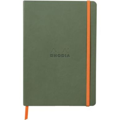 Achetez Carnet 160 pages RHODIARAMA format A5, ligné, couverture souple en simili cuir, vert sauge ..