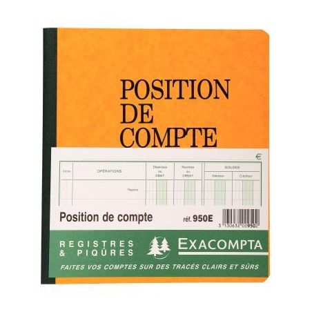 Achetez Piqûre de 20 feuilles positions de compte format 21 x 19 cm 950E EXACOMPTA pas cher sur Ma ..