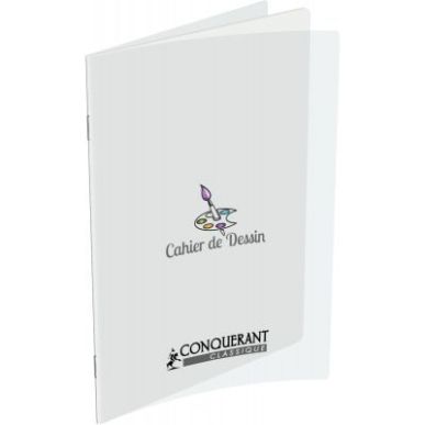Achetez CONQUERANT C9 Cahier de dessin piqûre 96 pages unies 24x32cm. Couverture polypro incolore p..