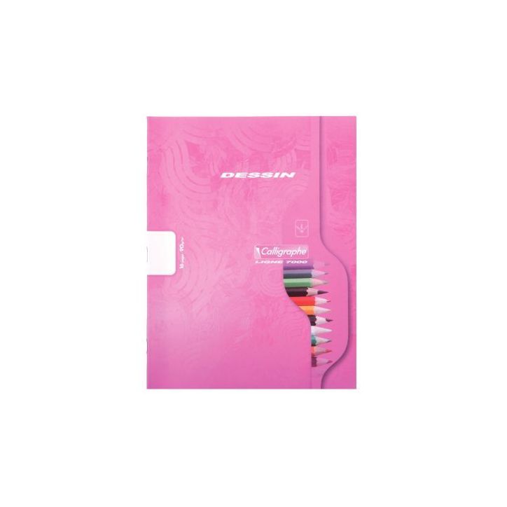 Cahier de dessin 16 pages format 17x22 cm papier blanc 90g quadrillé 10x10 552C