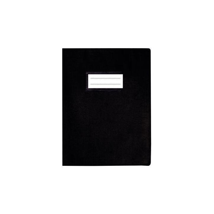 Paquet de 10 protèges-cahier luxe opaque avec rabats épaisseur 22/100ème 17x22 cm PVC cristal noir 1110432N(...)