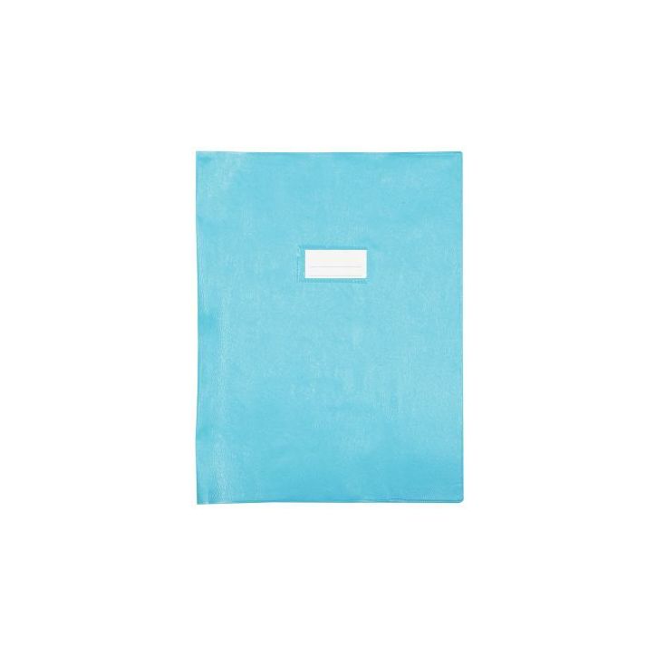 Paquet de 10 protèges-cahier épaisseur 21/100ème 24x32cm PVC bleu clair 1110439 ble c
