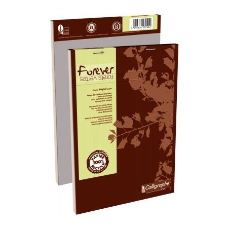 Achetez Bloc de bureau FOREVER papier recyclé 70g, 100 feuilles format A5, quadrillé 5x5 17255C FO..
