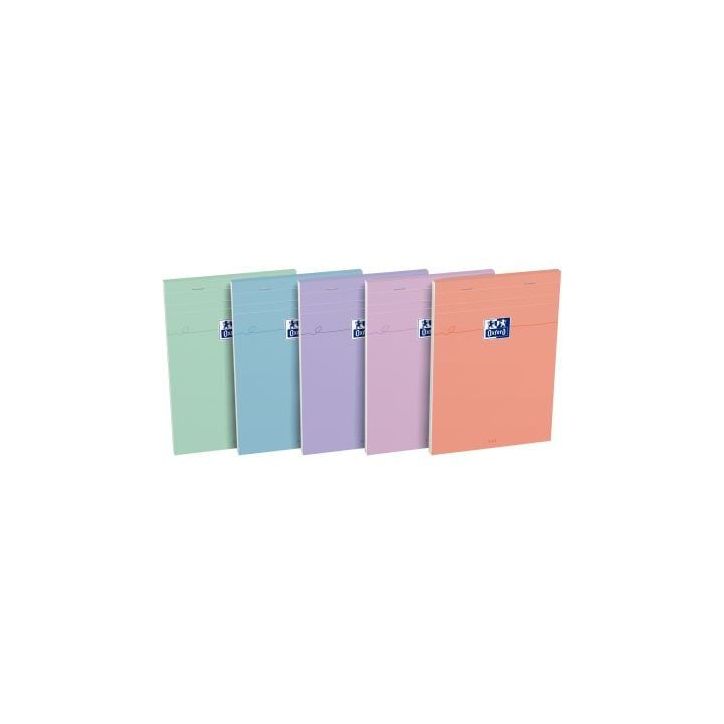 Bloc OXFORD SMART 80 feuilles, format A5, quadrillé 5x5, coloris pastel assortis 400186944 OXFORD HAMELIN