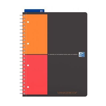 Achetez OXFORD Cahier MANAGERBOOK spirales 160 pages perforées 80g spécifique 21x31,8cm Couverture..