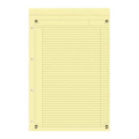 Achetez Bloc NOTEPAD 80 feuilles perforées 4 trous détachables 21x32 cm papier 80g jaune ligné 6 ..