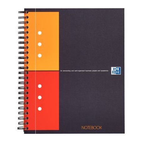 Achetez OXFORD Cahier NOTEBOOK spirale 17x21cm 160 pages perforées 80g 5x5 Couverture polypro Gris ..