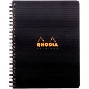 Achetez RHODIA Cahier spirale couverture Noire PP 16x21cm 160 pages 5x5 perforées 4 trous pas cher ..